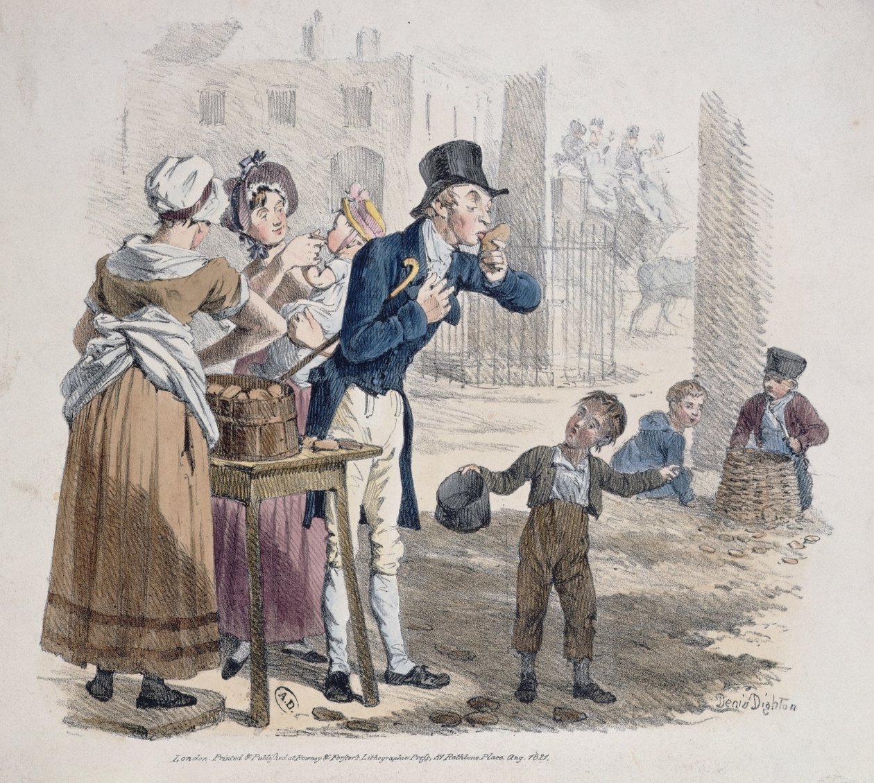 Il venditore di patate al forno, 1821 da Denis Dighton