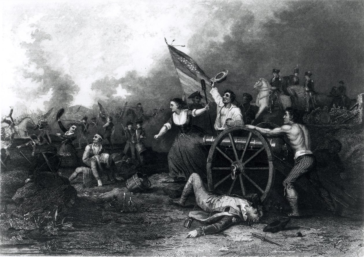 Moll Pitcher alla Battaglia di Monmouth, 28 giugno 1778, inciso da J. Rogers da Dennis Malone Carter