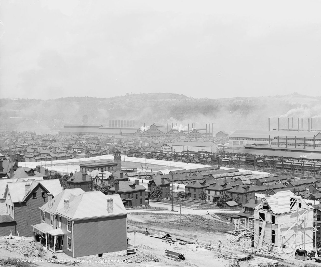 Impianto siderurgico Carnegie, Homestead, Pennsylvania, c.1905 da Detroit Publishing Co.