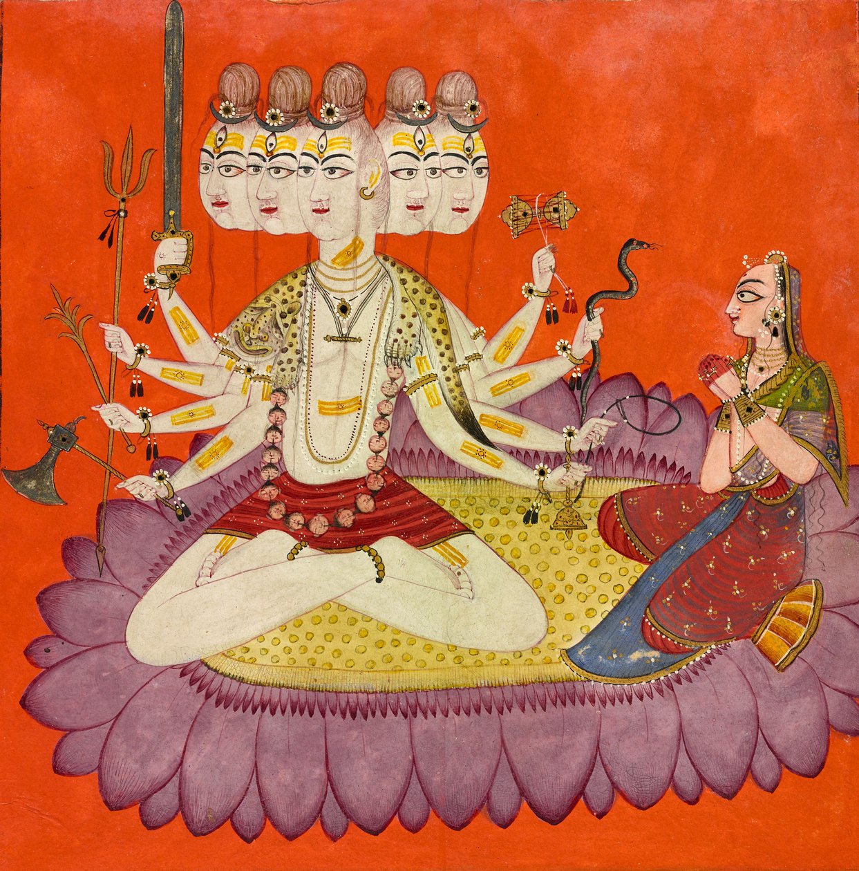 Sadashiva Adorato da Parvati da Devidasa