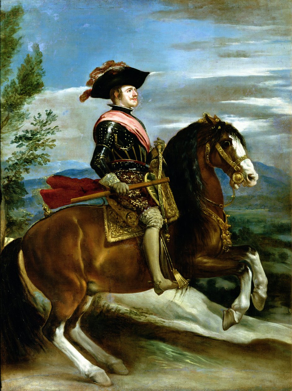 Ritratto equestre di Re Filippo IV di Spagna (1605-65) da Diego Velázquez