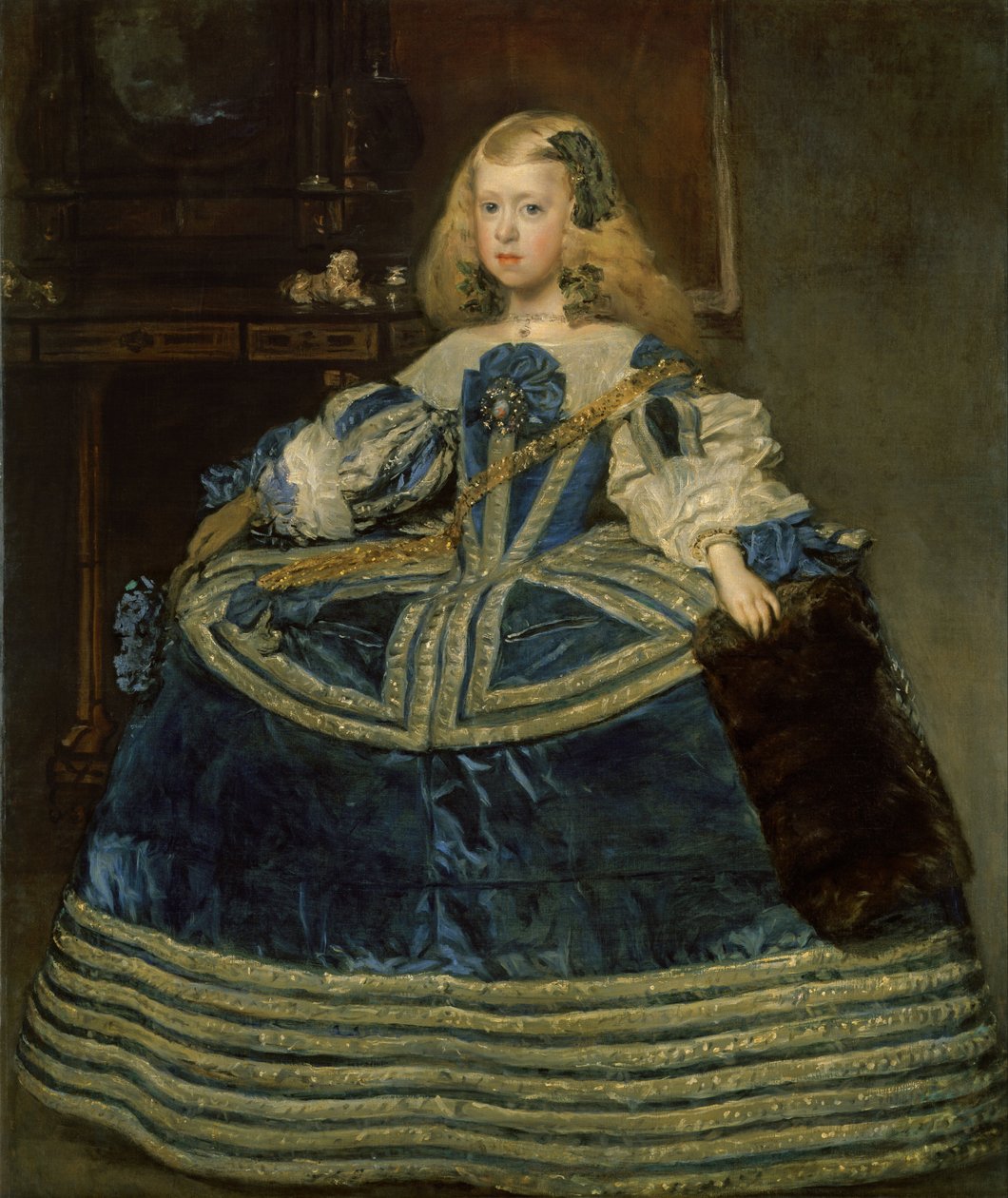 Infanta Margarita Teresa in un Vestito Blu da Diego Velázquez