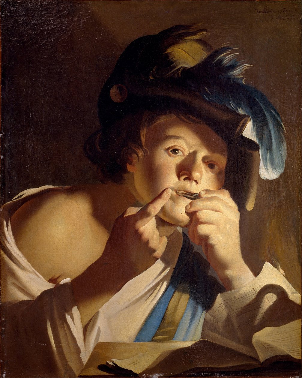Giovane con scacciapensieri da Dirck van Baburen