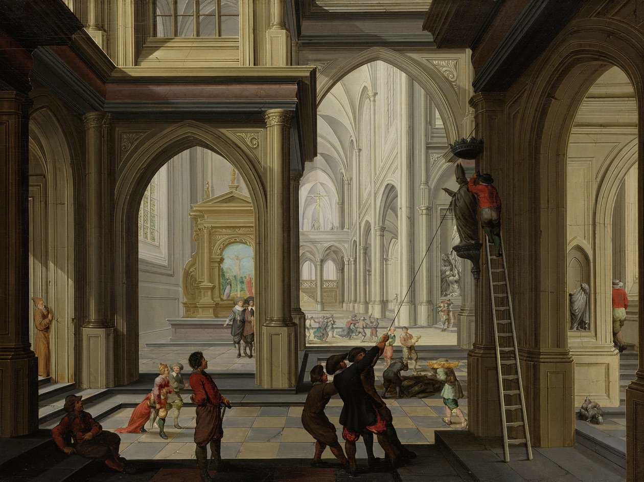 Iconoclastia in una chiesa, 1630 da Dirck van Delen