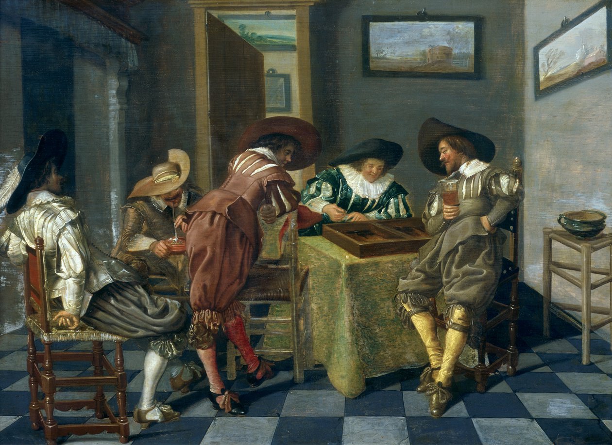 Il gioco del backgammon da Dirck Hals