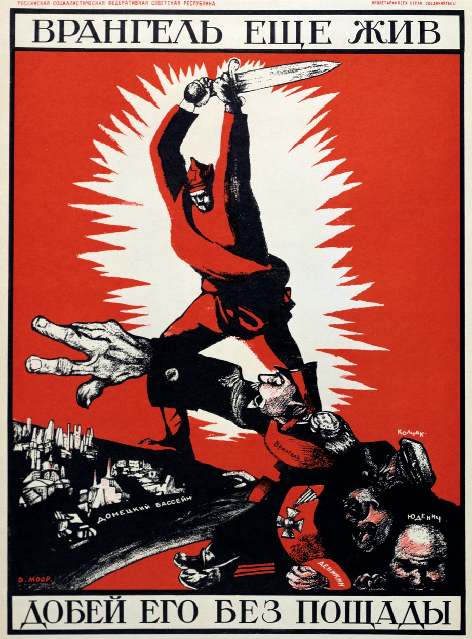 Poster politico sovietico da Dmitriy Stakhievich Moor