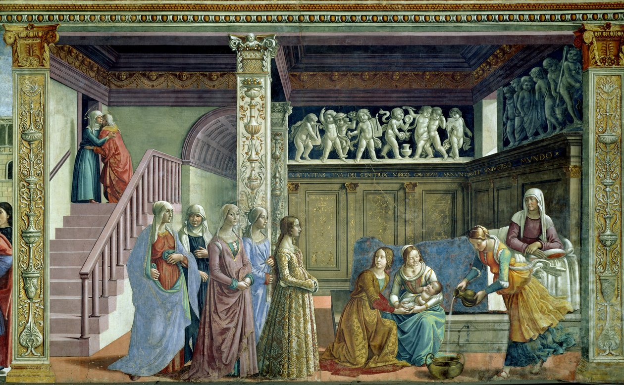 La nascita della Vergine, 1486-90 da Domenico Ghirlandaio