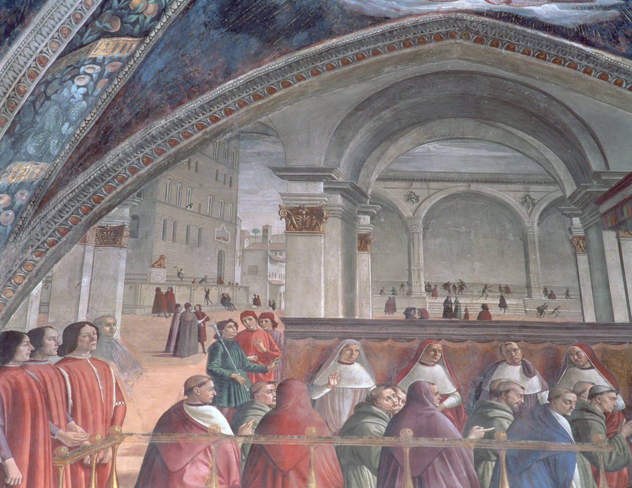 La Loggia e Palazzo della Signoria, Cappella Sassetti (dettaglio) da Domenico Ghirlandaio