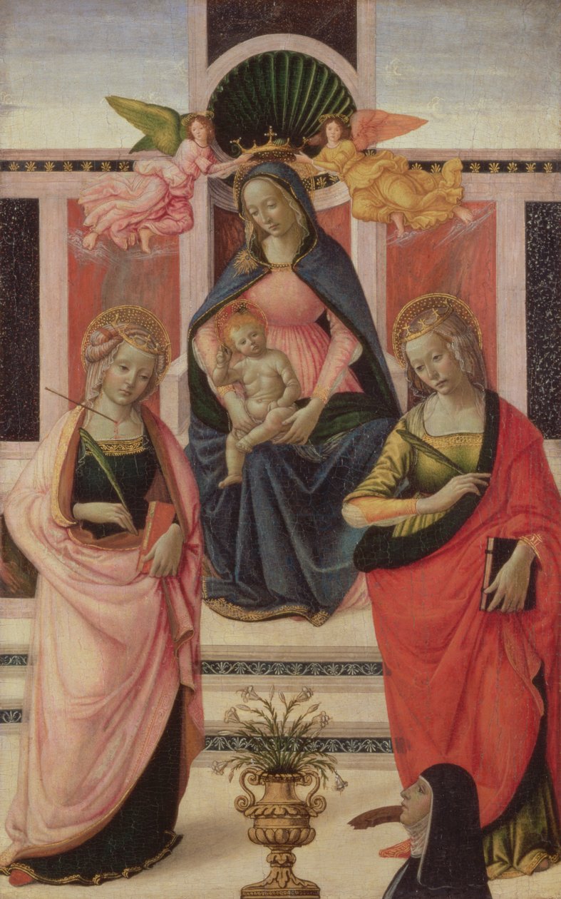 Vergine e Bambino in trono con Santa Orsola e Santa Caterina da Domenico Ghirlandaio