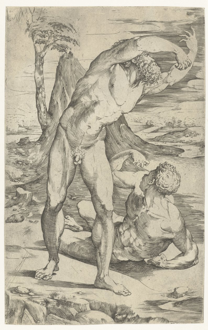 Due uomini nudi in un paesaggio da Domenico Beccafumi