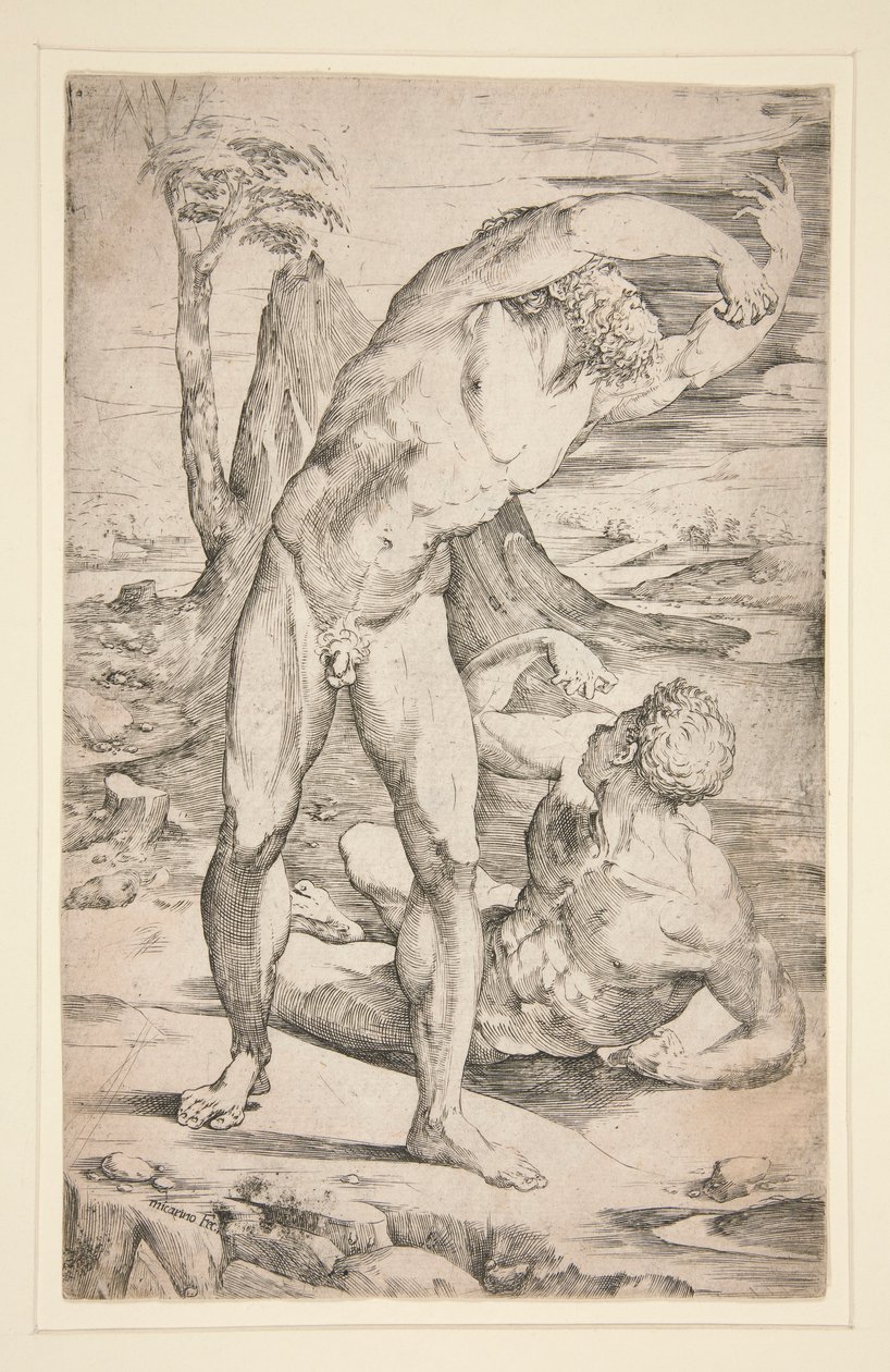 Due uomini nudi in un paesaggio da Domenico Beccafumi