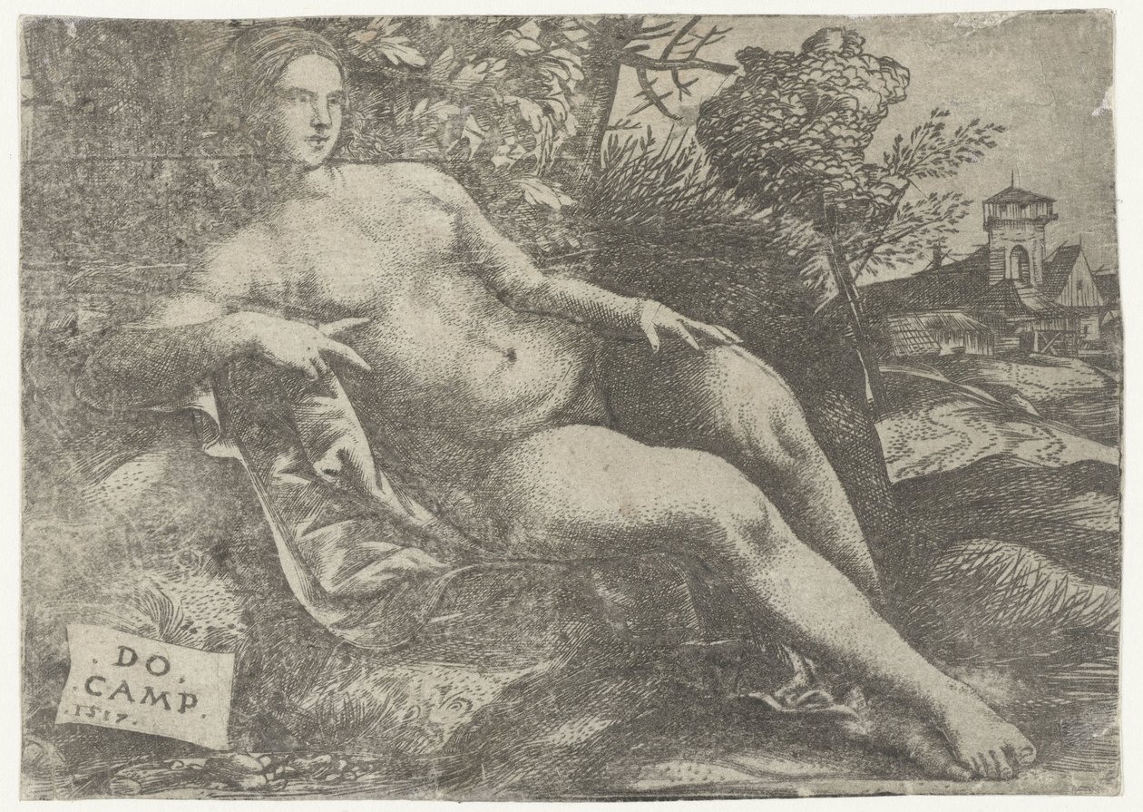 Venere sdraiata in un paesaggio da Domenico Campagnola
