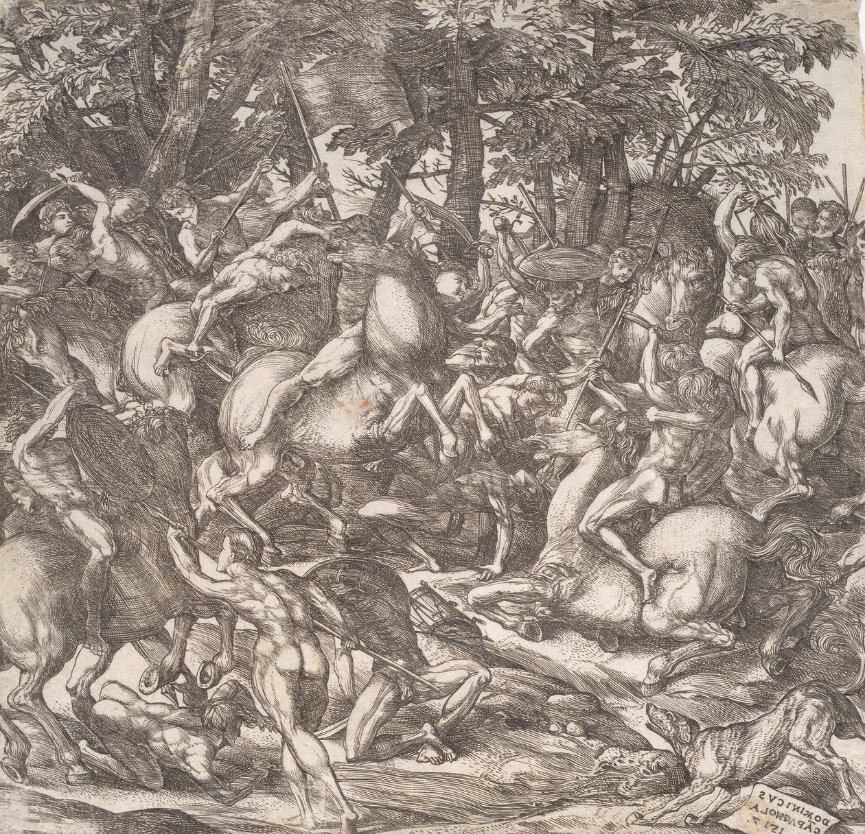 Battaglia di cavalieri da Domenico Campagnola