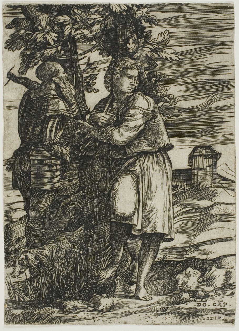 Pastore e vecchio guerriero da Domenico Campagnola