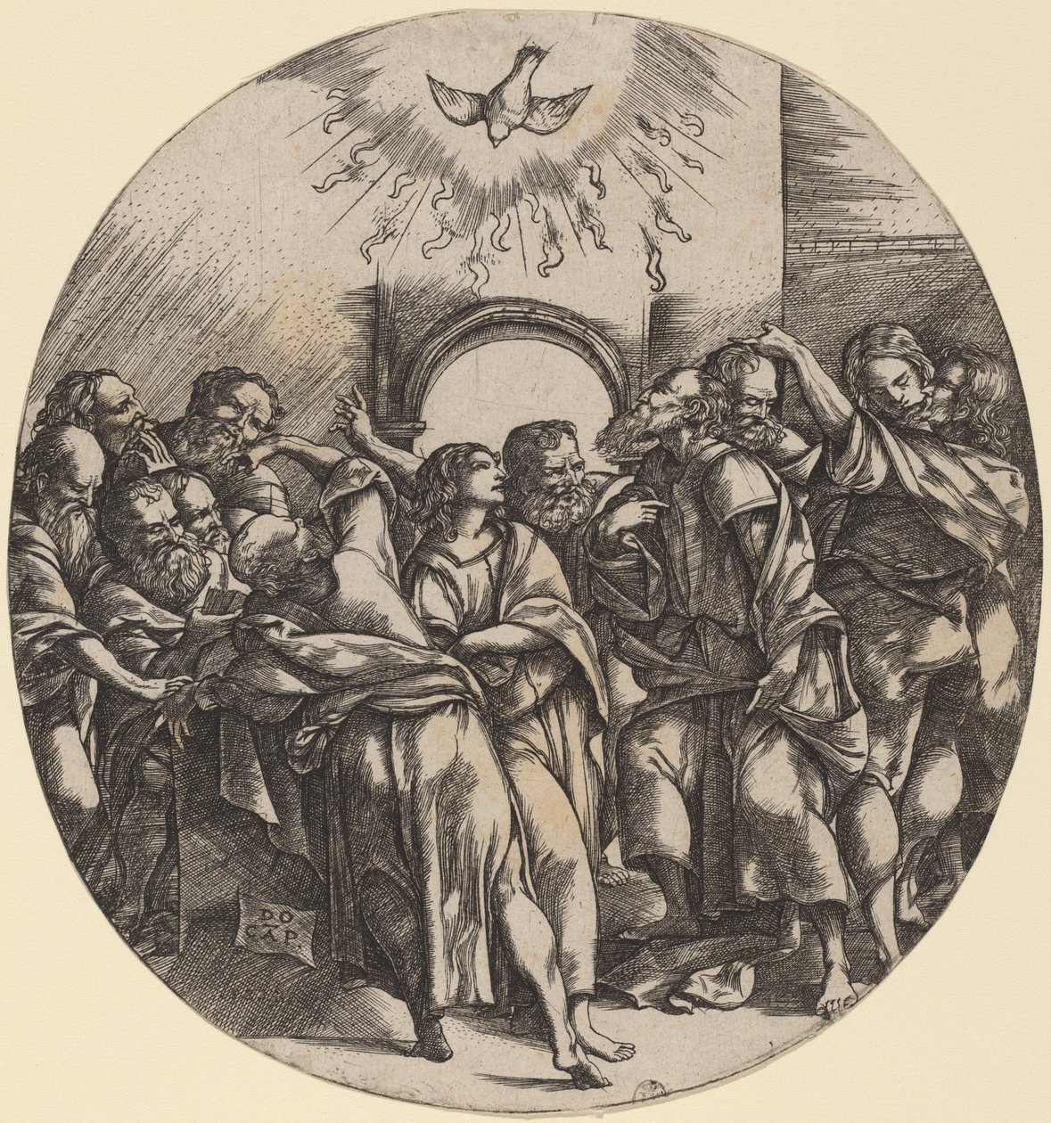 La discesa dello Spirito Santo da Domenico Campagnola