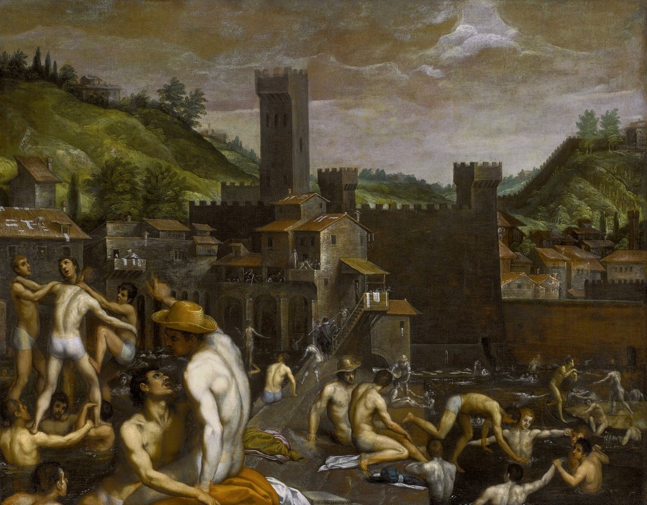 Bagnanti a San Niccolò da Domenico Cresti