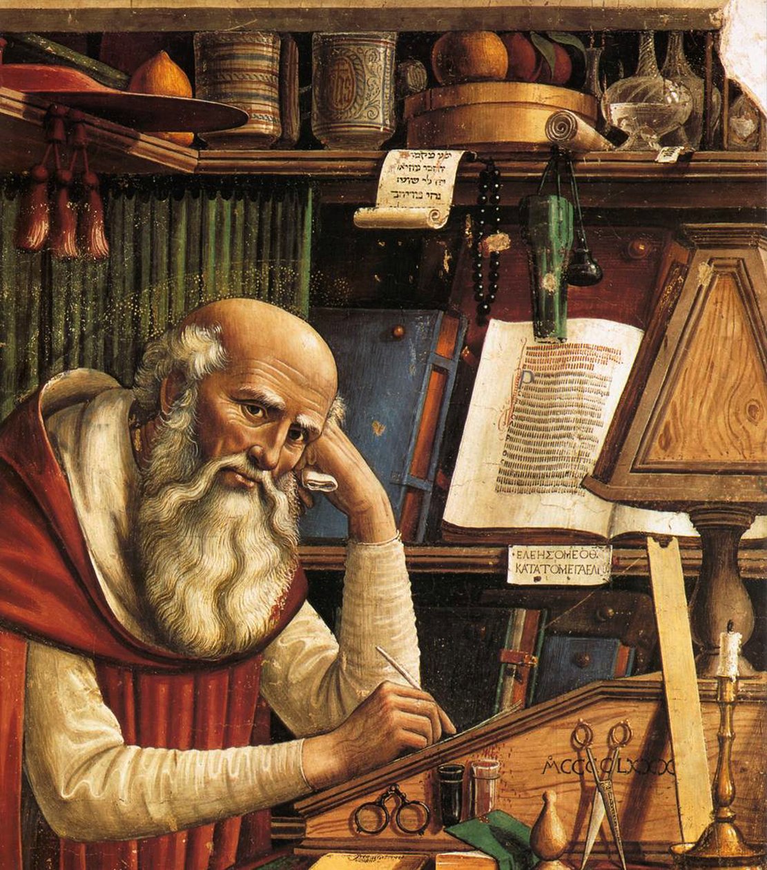 San Girolamo nel suo studio (dettaglio) da Domenico Ghirlandaio