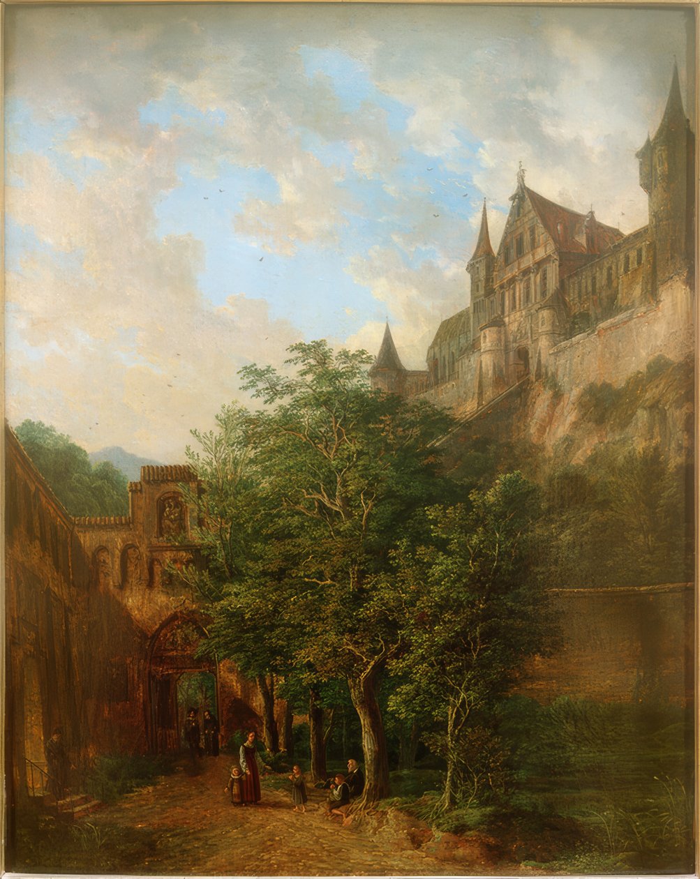 Castello Trausnitz presso Landshut da Domenico II Quaglio