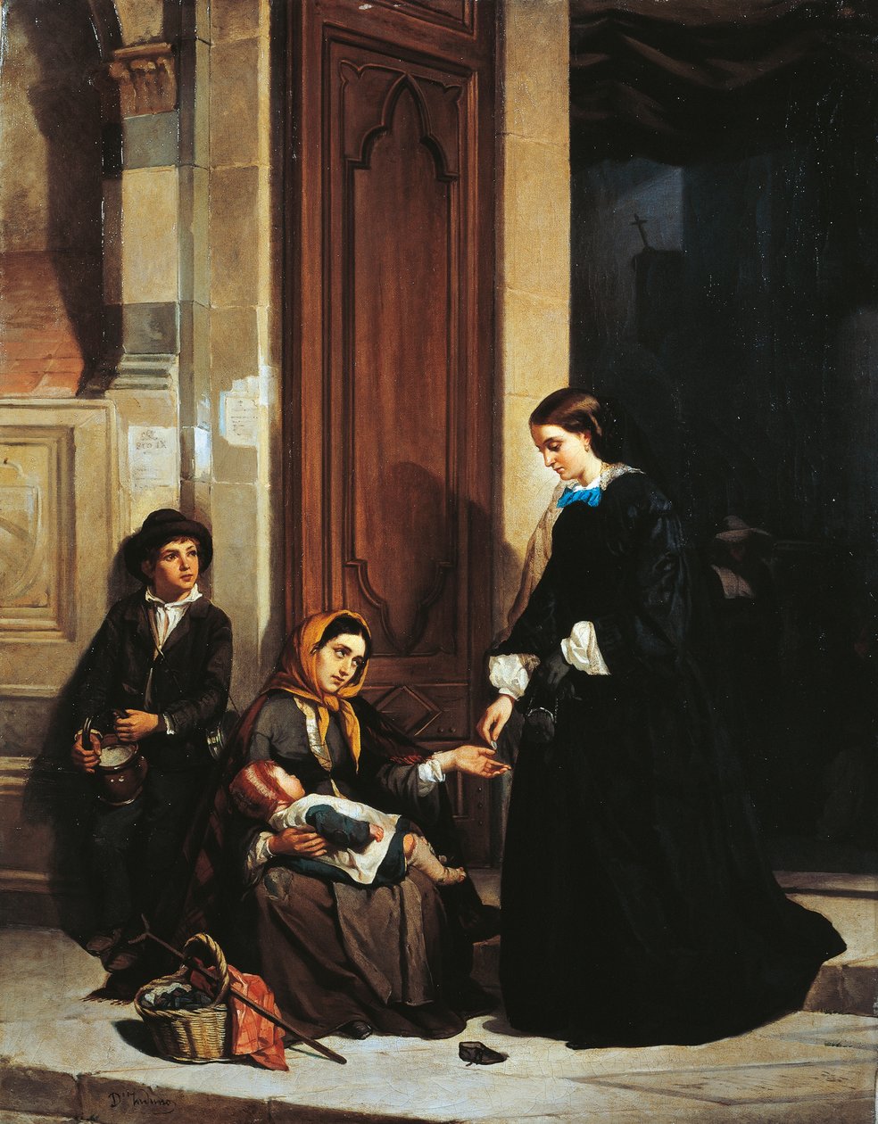 La carità da Domenico Induno