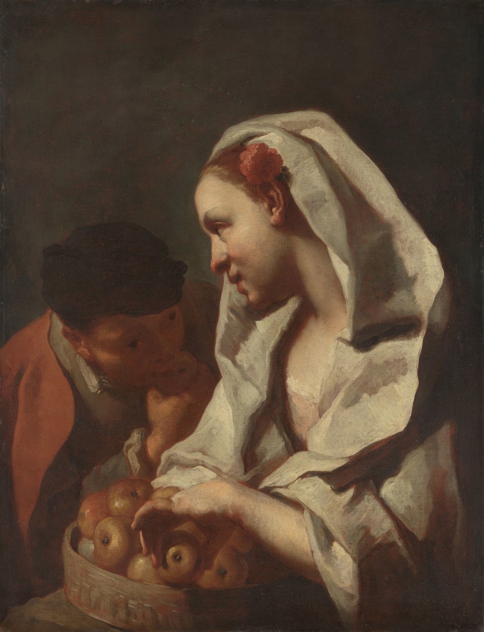 Ragazza che vende frutta da Domenico Maggiotto (attributed to)