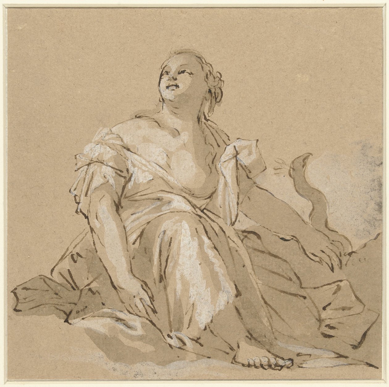 Giunone seduta sulle nuvole da Domenico Zanetti (attributed to)