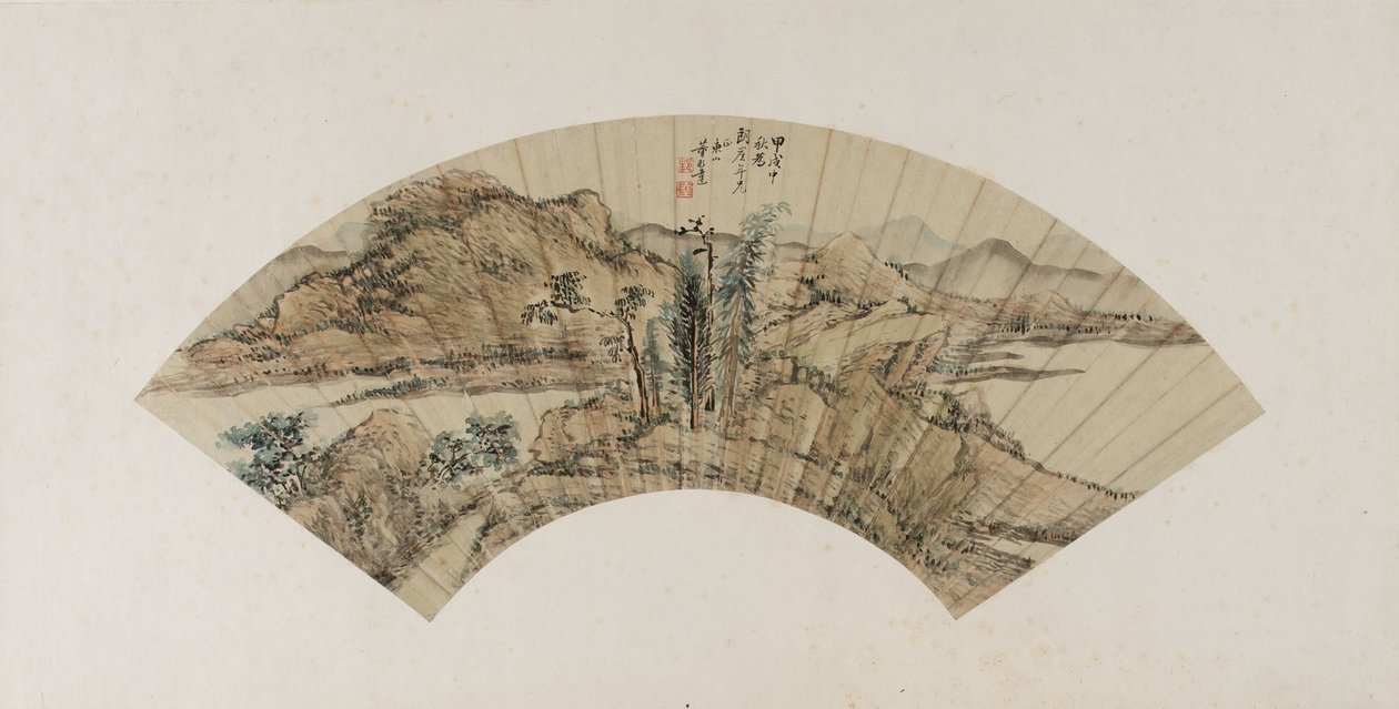 Paesaggio montano, dinastia Qing, 1754 da Dong Bangda