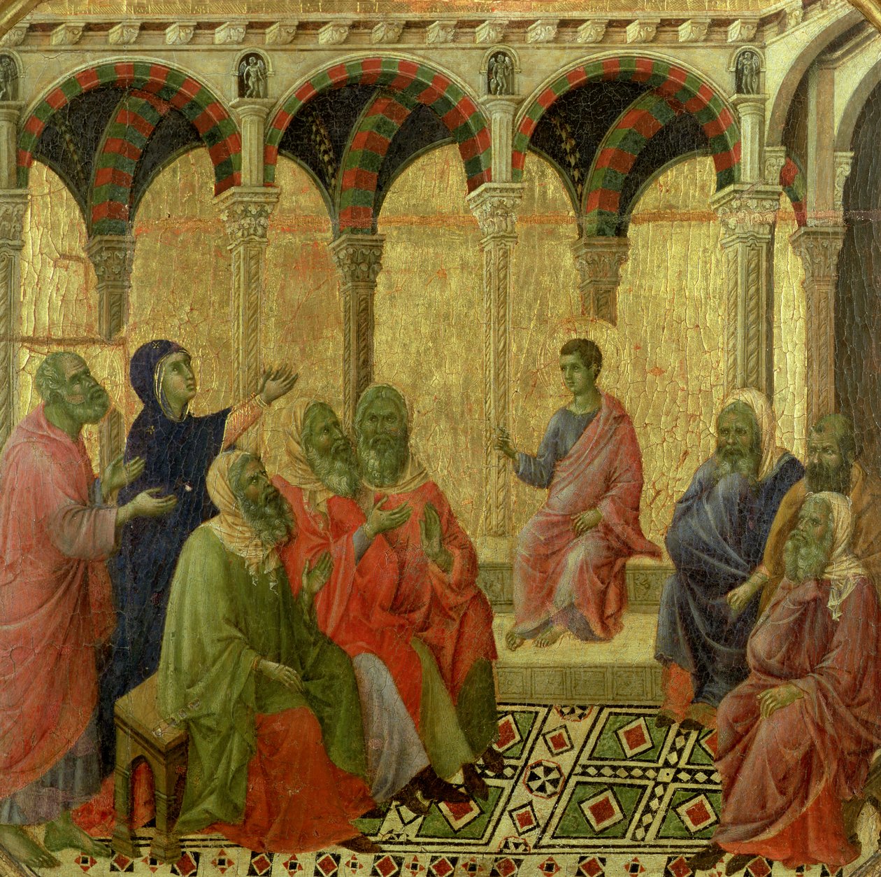 Maestà: Cristo tra i dottori, 1308-11 da Duccio di Buoninsegna