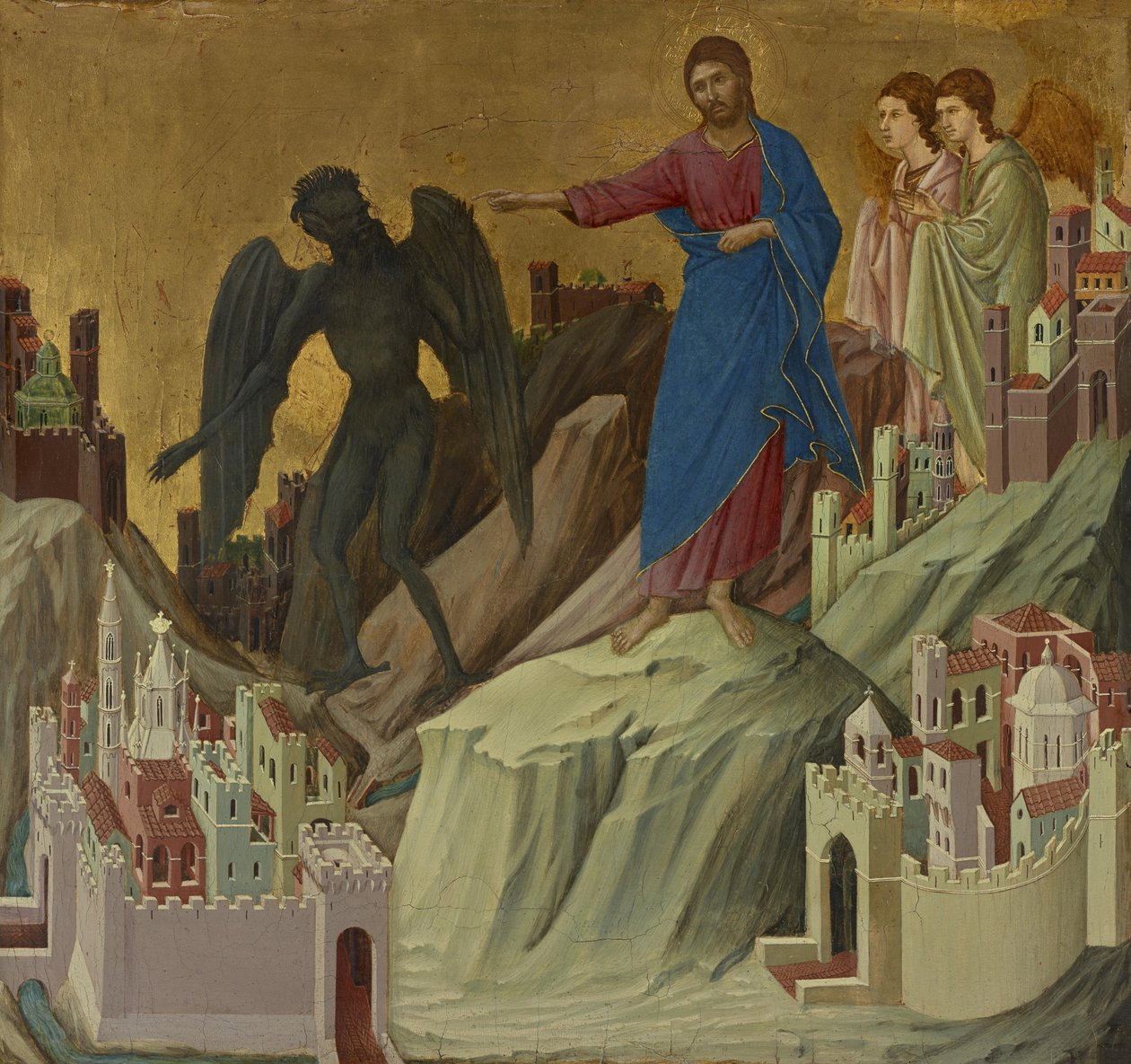 Tentazione sul monte da Duccio di Buoninsegna