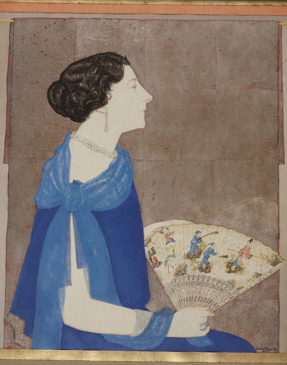 Signora con perle da Durr Freedley