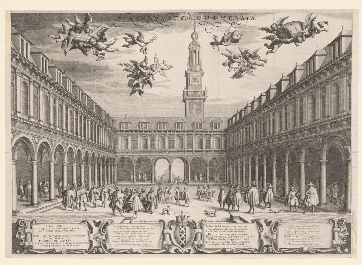 Borsa di Amsterdam, 1609 da Dutch School
