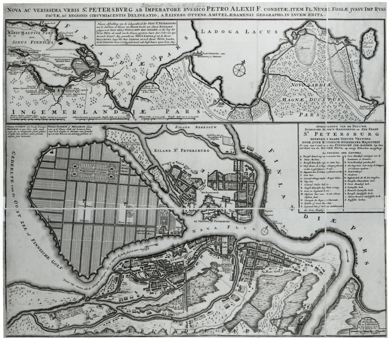 Mappa di San Pietroburgo, c.1750 da Dutch School