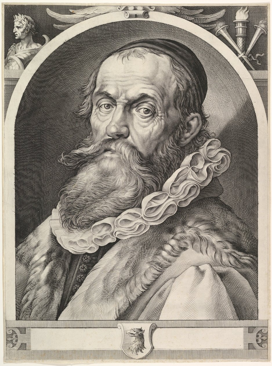 Ritratto di Hendrick Goltzius, pub. 1617 da Dutch School