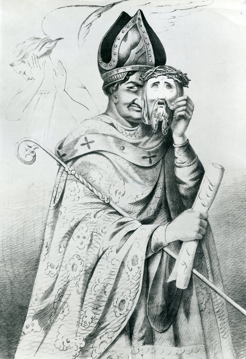 Caricatura di Papa Pio IX (1792-1878) da Dutch School