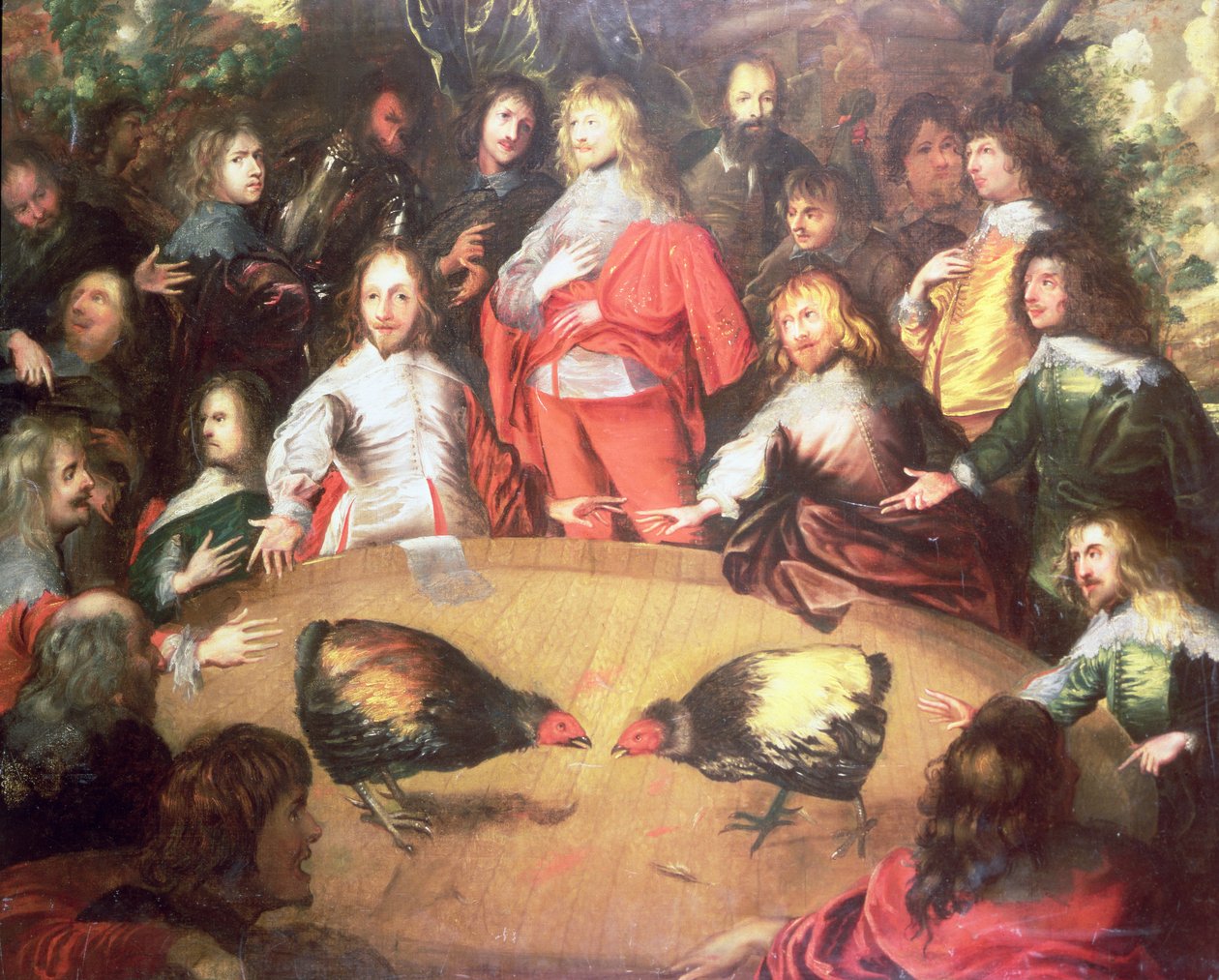 Carlo I a un Combattimento di Galli da Dutch School