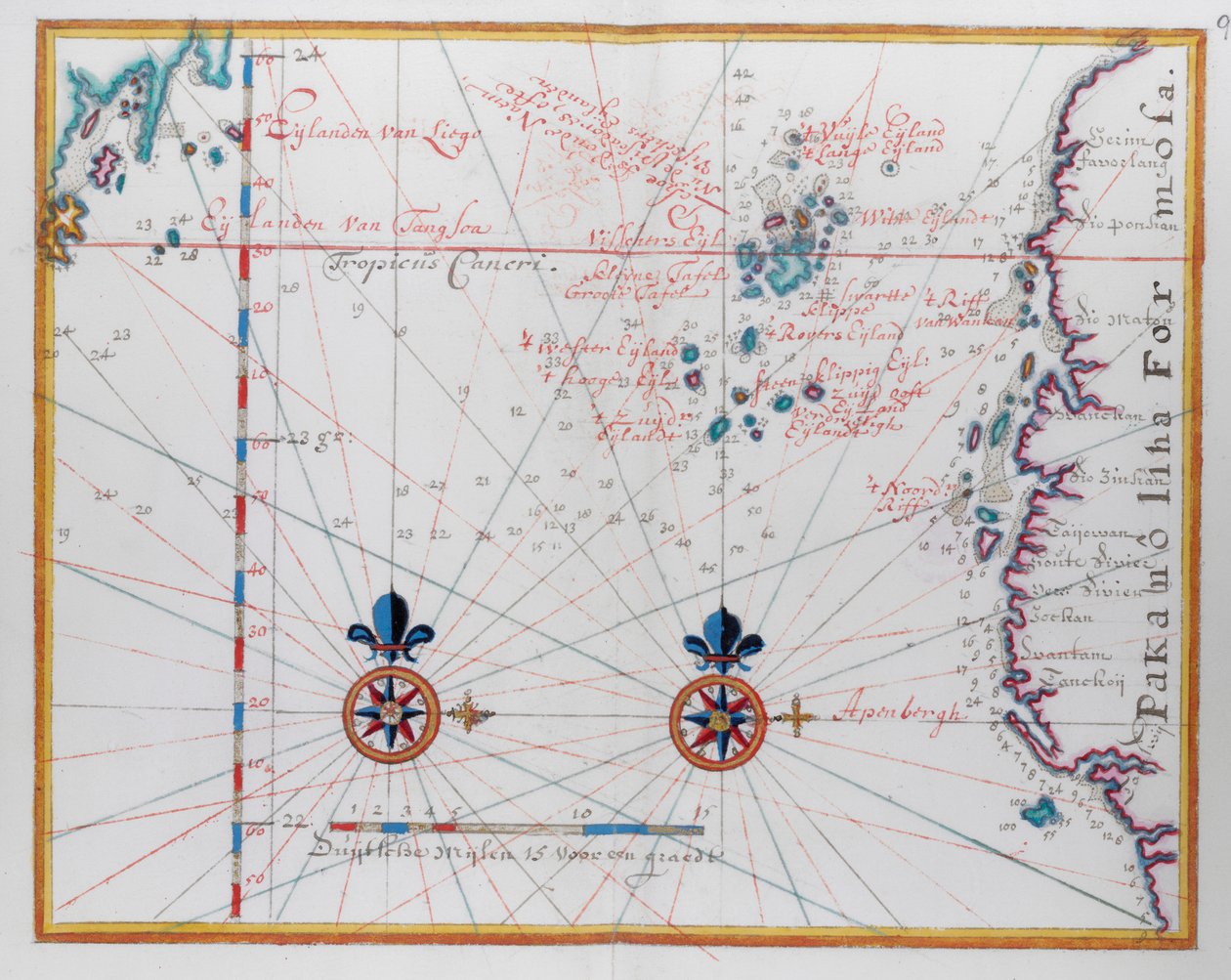 Mappa di Formosa (Taiwan) da Dutch School