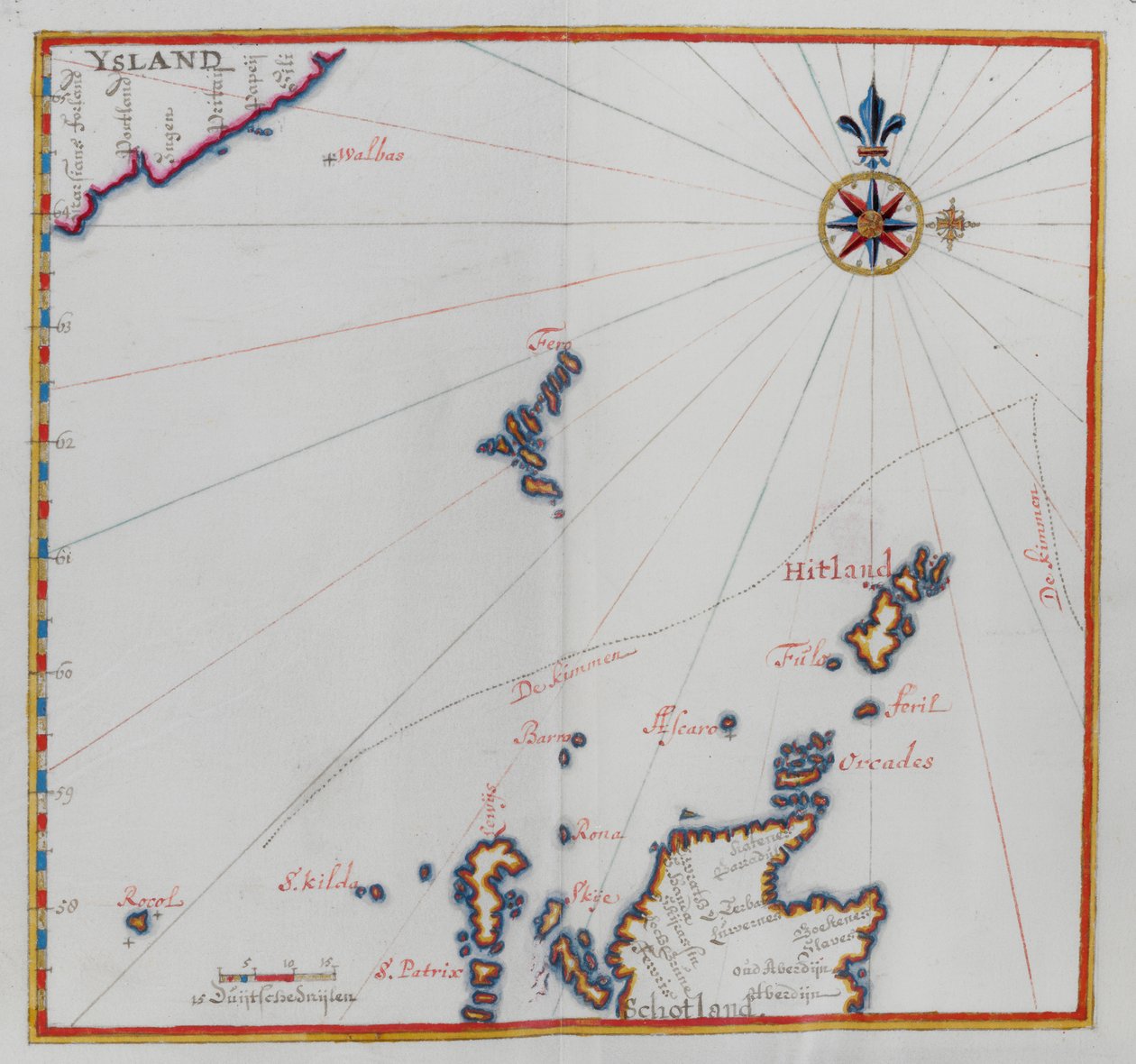 Mappa delle isole Shetland da Dutch School