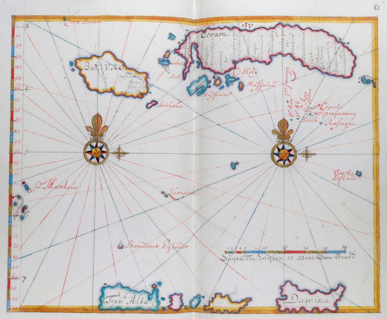 Mappa di Bouro e Ceram (Seram), Indonesia da Dutch School