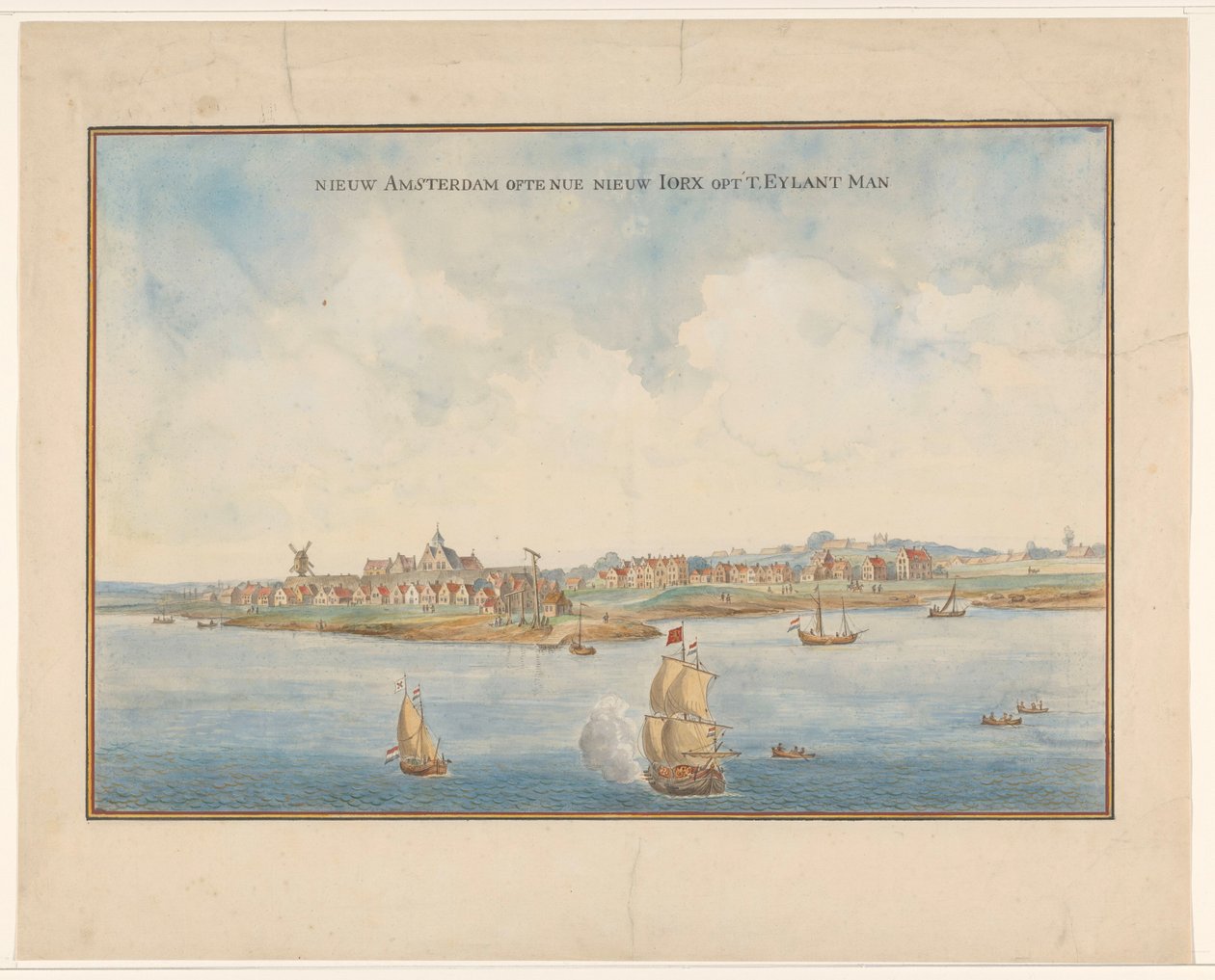 Nuova Amsterdam e Manhattan, c.1660 da Dutch School