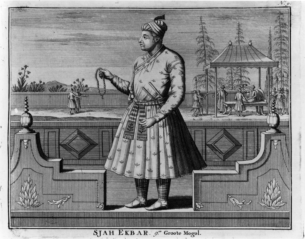 Ritratto di Sjah Ekbar da Dutch School