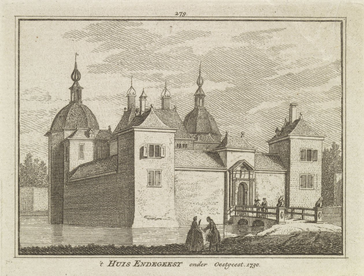 Vista del Castello di Endegeest, Oegstgeest, Paesi Bassi da Dutch School