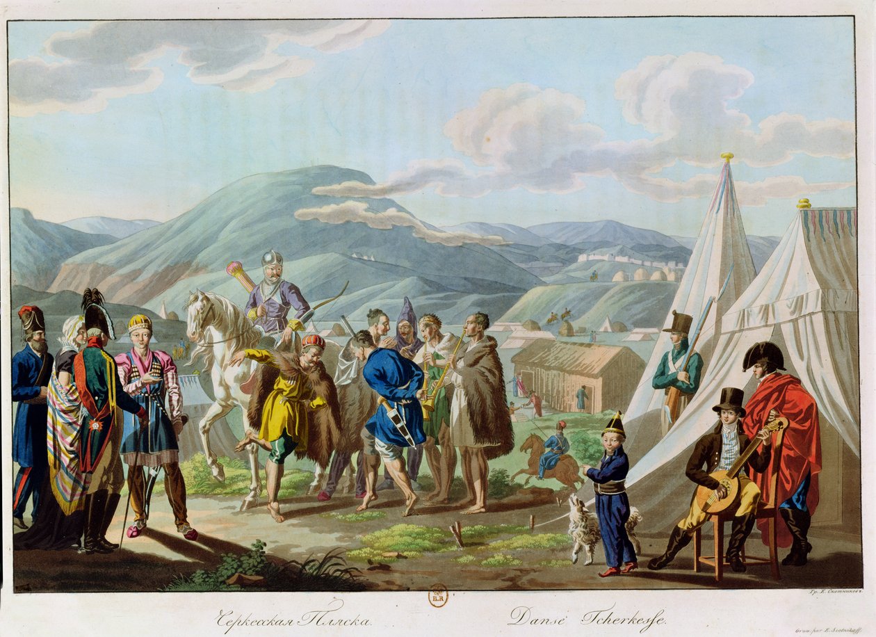 Una danza Tcherkesse, incisa da Scotnikov, 1813 da E. Korneyev