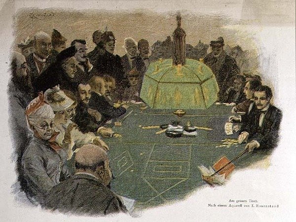 Scena in un casinò (litografia) da E. (after) Rosenstand