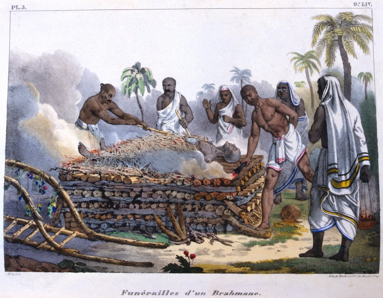 Funerale brahmanico, India, metà XIX secolo da E Beau