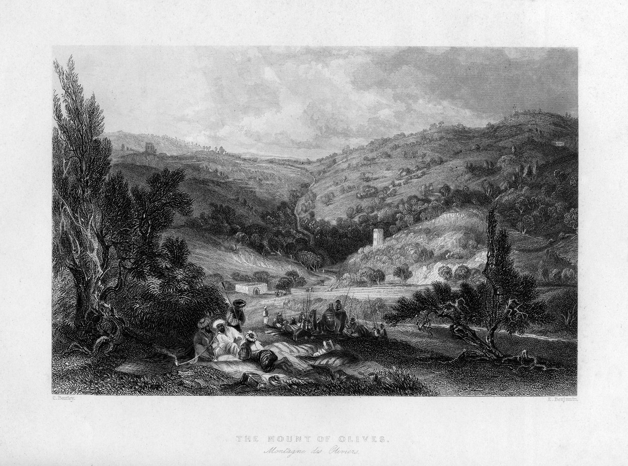 Il Monte degli Ulivi, Israele, 1841 da E Benjamin