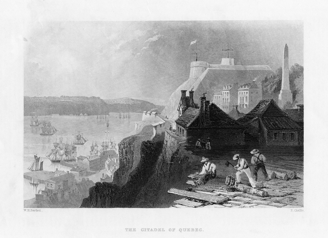 La cittadella di Quebec, Canada, XIX secolo da E. Challis