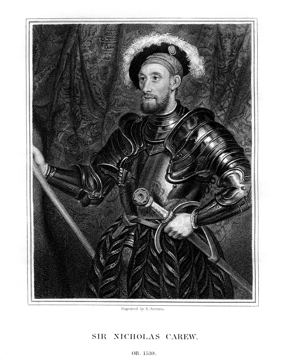 Sir Nicholas Carew, 1823 da E. Scriven