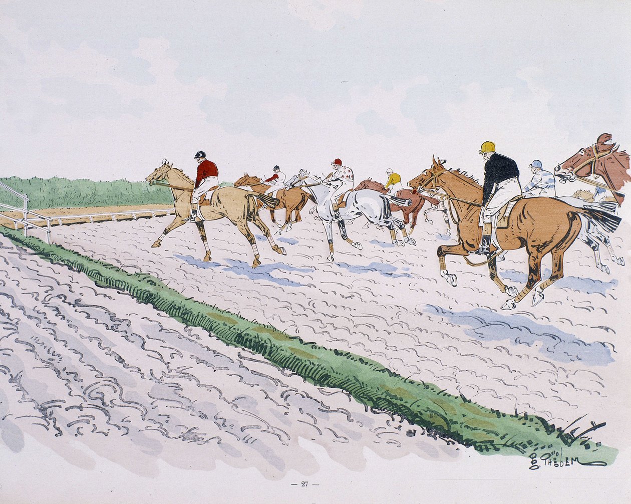 Corsa di cavalli - disegno di Thelem da E. Thelem