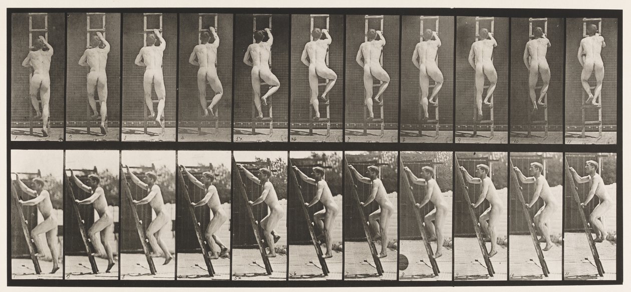Tavola 111. Salire una scala da Eadweard Muybridge