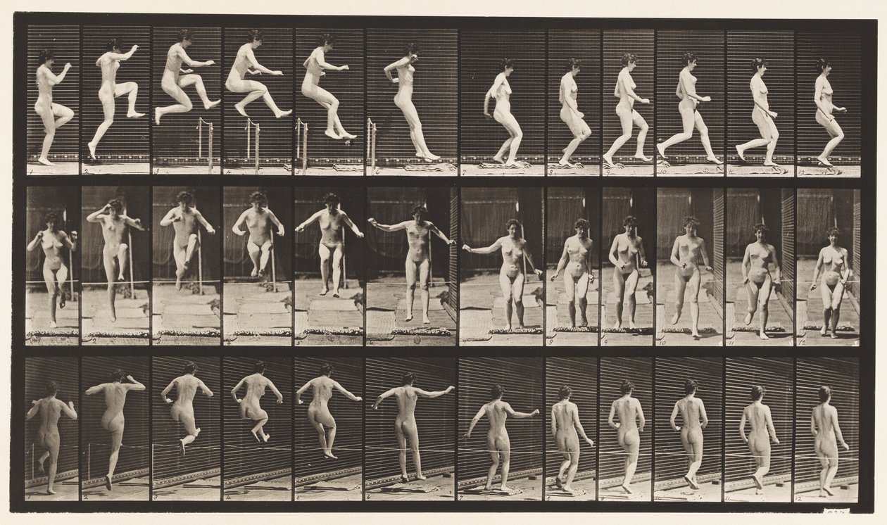 Saltare, correre, salto in alto (tavola 155) da Eadweard Muybridge