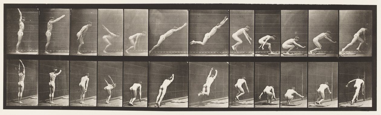 Saltare; salto in lungo da fermo da Eadweard Muybridge